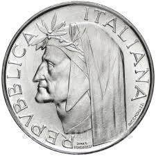 Moneta con effige di Dante Alighieri